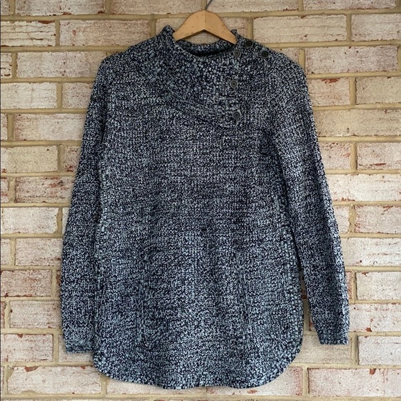 Envelope Neck Kangaroo Pocket Knit Sweater - Picture 2 of 9